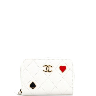 Chanel Coco Casino Zip Coin Purse Quilted Caviar