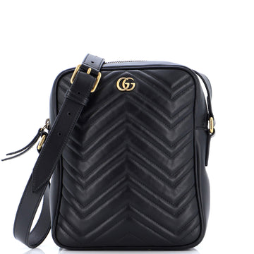 Gucci GG Marmont Zip Messenger Bag Matelasse Leather Small