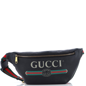 Gucci Logo Belt Bag Printed Leather Medium