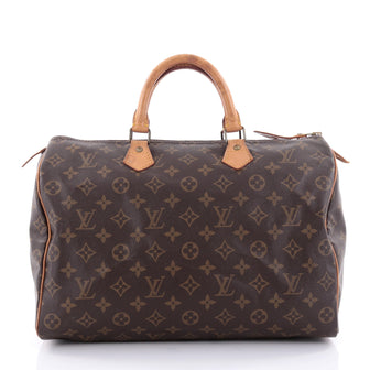 Louis Vuitton Speedy Handbag Monogram Canvas 35 Brown