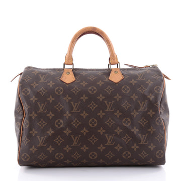 Louis Vuitton Speedy Handbag Monogram Canvas 35 Brown