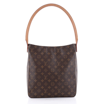 Louis Vuitton Looping Handbag Monogram Canvas GM Brown