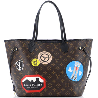 Louis Vuitton Neverfull NM Tote Limited Edition World Tour Monogram Canvas MM