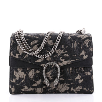Gucci Dionysus Handbag Arabesque GG Coated Canvas Medium Black 2455402