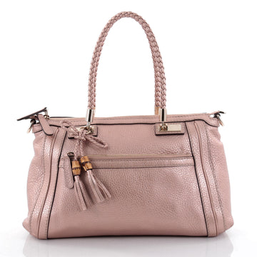 Gucci Bella Convertible Top Handle Bag Leather Small Pink 2455805