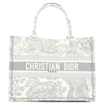 Christian Dior Book Tote Embroidered Canvas Medium