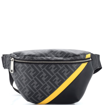 Fendi Zip Belt Bag Zucca Coated Canvas and Leather