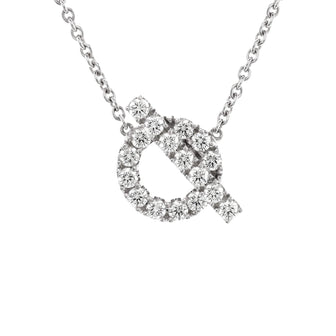 Hermes Finesse Pendant Necklace 18K White Gold and Diamonds