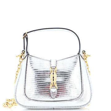Gucci Jackie 1961 Chain Hobo Metallic Lizard Mini
