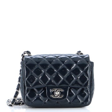 Chanel Square Classic Single Flap Bag Quilted Patent Mini