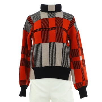 Hermes Women's Tartan Long Sleeve Sweater Cashmere