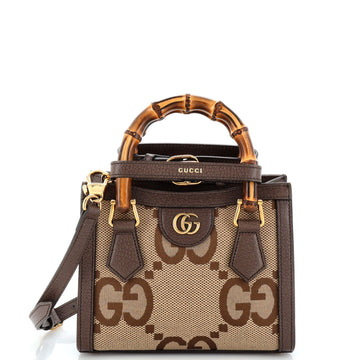 Gucci Diana NM Bamboo Handle Tote Jumbo GG Canvas Mini