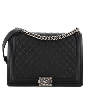 Chanel Boy Flap Bag Quilted Caviar Large