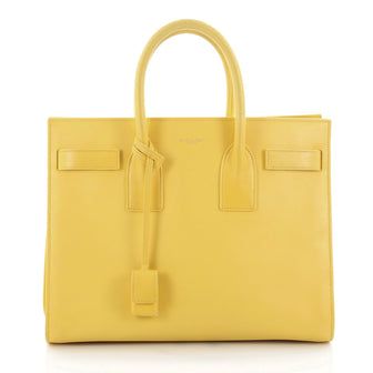 Saint Laurent Sac de Jour Handbag Leather Small Yellow 2458001