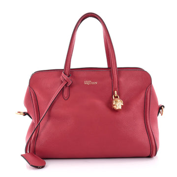 Alexander McQueen Padlock Zip Around Tote Leather Small Red 2458002