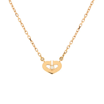 Cartier C Heart de Cartier Pendant Necklace 18K Rose Gold with Diamond XS