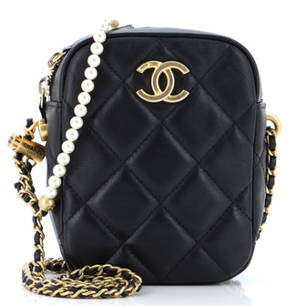 Chanel My Perfect Adjustable Chain Crossbody Bag Quilted Lambskin with Pearls Small