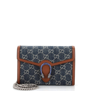 Gucci Dionysus Chain Wallet GG Denim Small