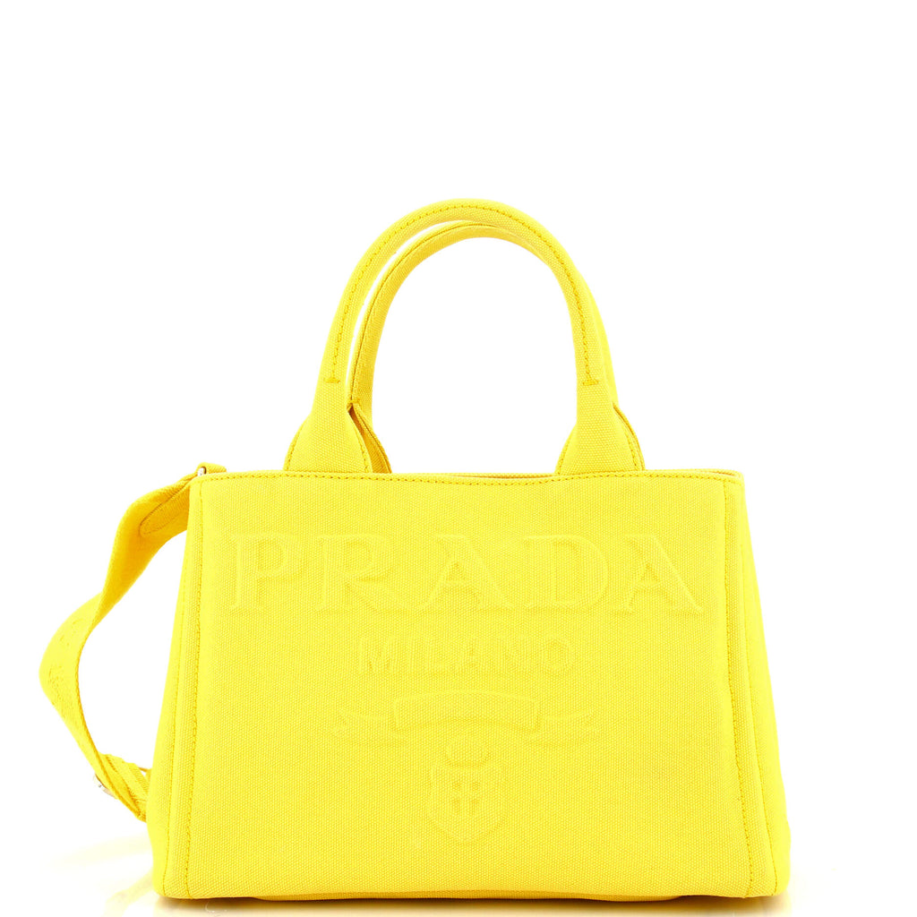 PRADA Clutch Bag Cosmetic Pouch in Canvas Beige Yellow – Timeless Vintage