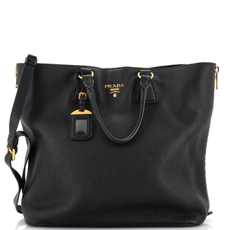 Prada Side Zip Convertible Tote Vitello Daino Large