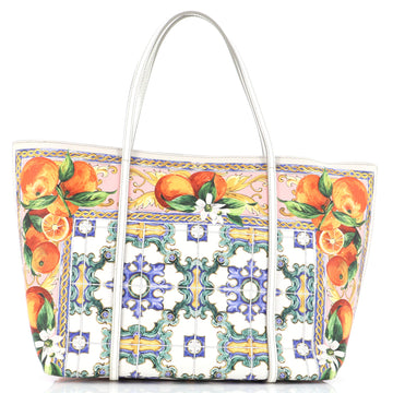 Dolce & Gabbana Miss Escape Open Tote Printed Saffiano Leather
