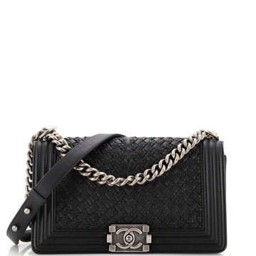 Chanel Boy Flap Bag Braided Calfskin Old Medium