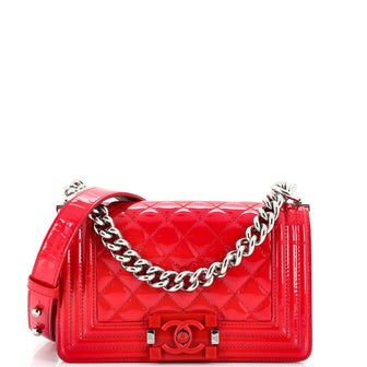 Chanel Boy Flap Bag Quilted Plexiglass Patent Small