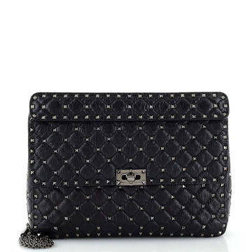 Valentino Garavani Rockstud Spike Flap Bag Quilted Leather Large