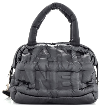 Chanel Doudoune Bowling Bag Embossed Nylon Large