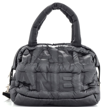 Chanel Doudoune Bowling Bag Embossed Nylon Large