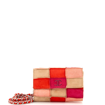 Chanel Flap Crossbody Bag Suede Patchwork Mini