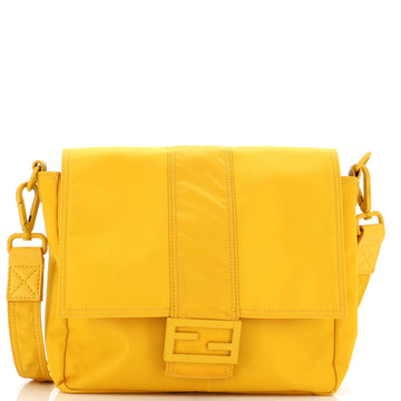 Fendi Baguette Flap Messenger Bag Nylon Medium