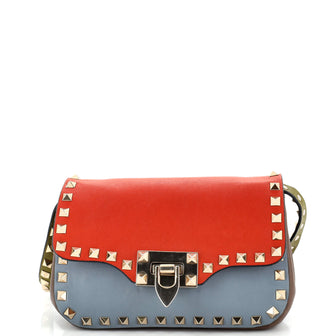 Valentino Garavani Rockstud Flip Lock Flap Bag Leather Mini
