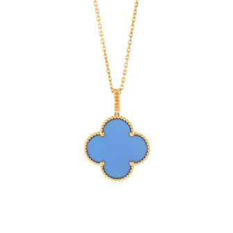 Van Cleef & Arpels Magic Alhambra Pendant Necklace 18K Yellow Gold and Agate