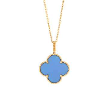 Van Cleef & Arpels Magic Alhambra Pendant Necklace 18K Yellow Gold and Agate
