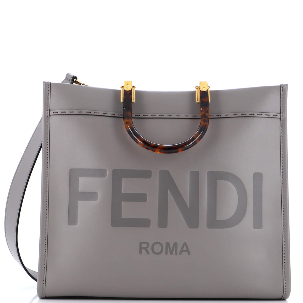Fendi Sunshine Tote Grey Fendi Bag Fendi Sunshine Shopper Tote