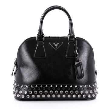 Prada Promenade Handbag Studded Vernice Saffiano Leather 2459201
