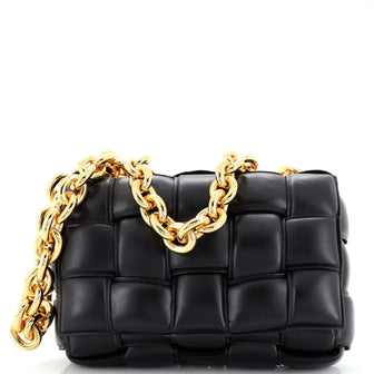 Bottega Veneta Cassette Chain Crossbody Bag Padded Maxi Intrecciato Leather