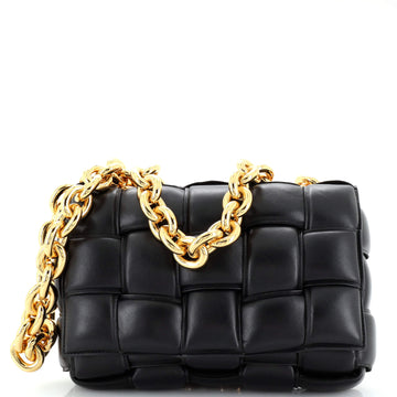 Bottega Veneta Cassette Chain Crossbody Bag Padded Maxi Intrecciato Leather