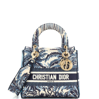 Christian Dior Lady D-Lite Bag Embroidered Canvas Medium