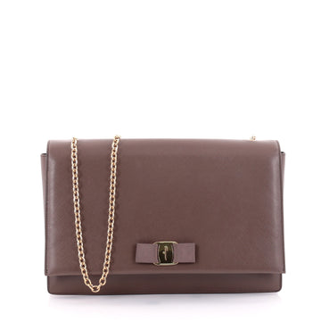 Salvatore Ferragamo Ginny Crossbody Bag Leather Large Brown 2459801