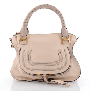 Chloe Marcie Satchel Leather Medium Neutral 2459903