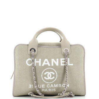 Chanel Deauville NM Bowling Bag Mixed Fibers Small