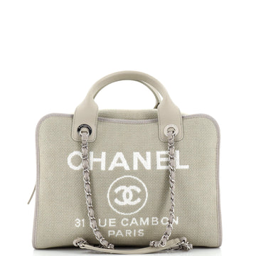 Chanel Deauville NM Bowling Bag Mixed Fibers Small