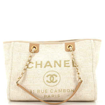 Chanel Deauville Tote Raffia with Glitter Detail Small