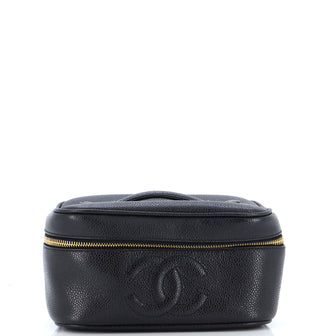 Chanel Vintage Timeless Cosmetic Case Caviar Small