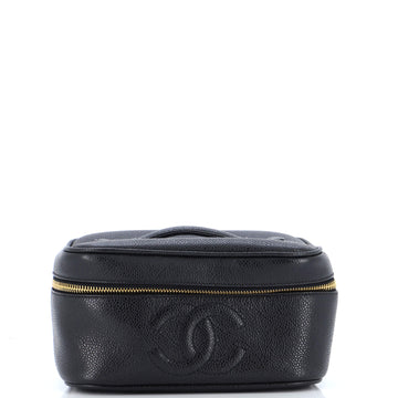 Chanel Vintage Timeless Cosmetic Case Caviar Small