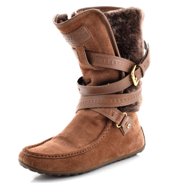 Louis Vuitton Women's Moccasin Boots Suede and Shearling