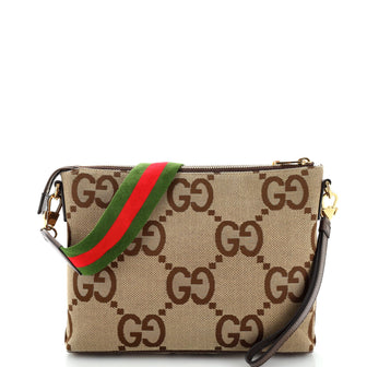 Gucci Zip Messenger Bag Jumbo GG Canvas