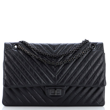 Chanel So Black Reissue 2.55 Flap Bag Chevron Aged Calfskin 226